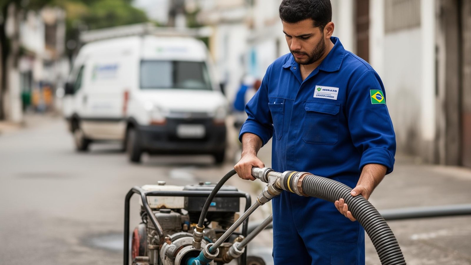 Desentupidora em Ourinhos - profissional realizando desentupimento